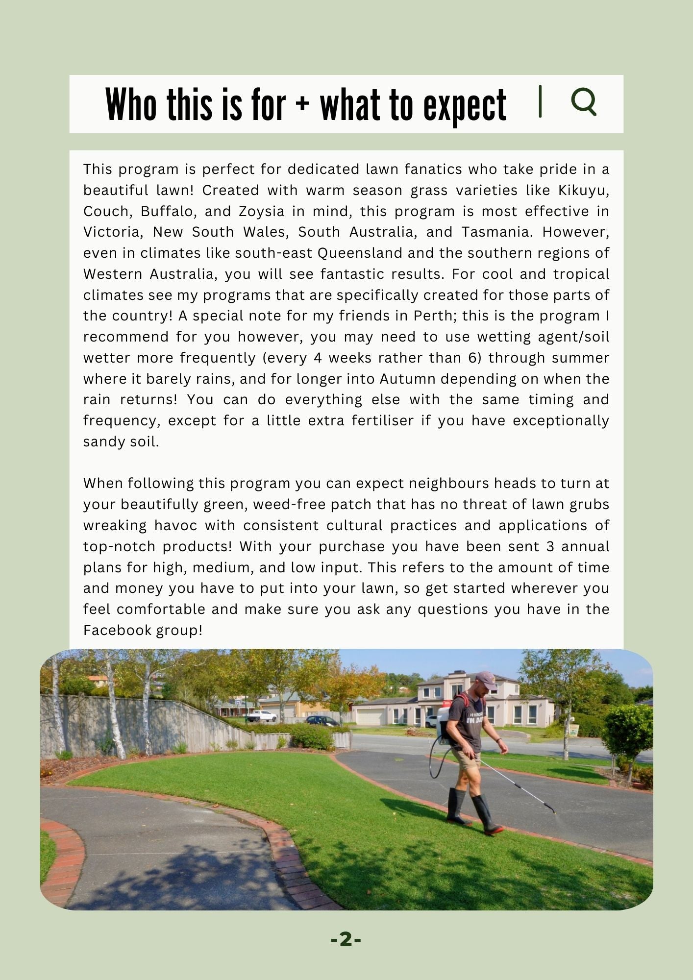 Temperate climate lawn program + lawn renovation guide BUNDLE