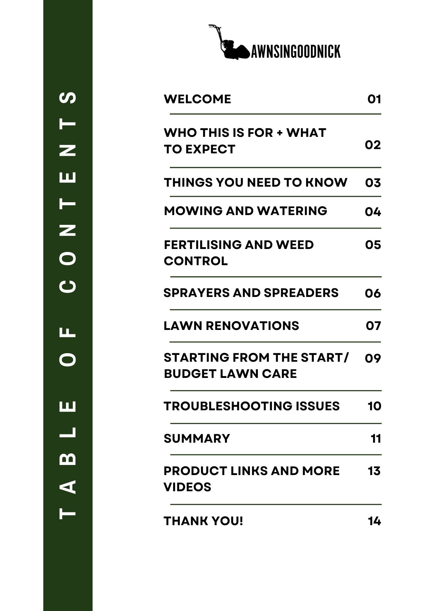 FREE Beginners guide to lawn care