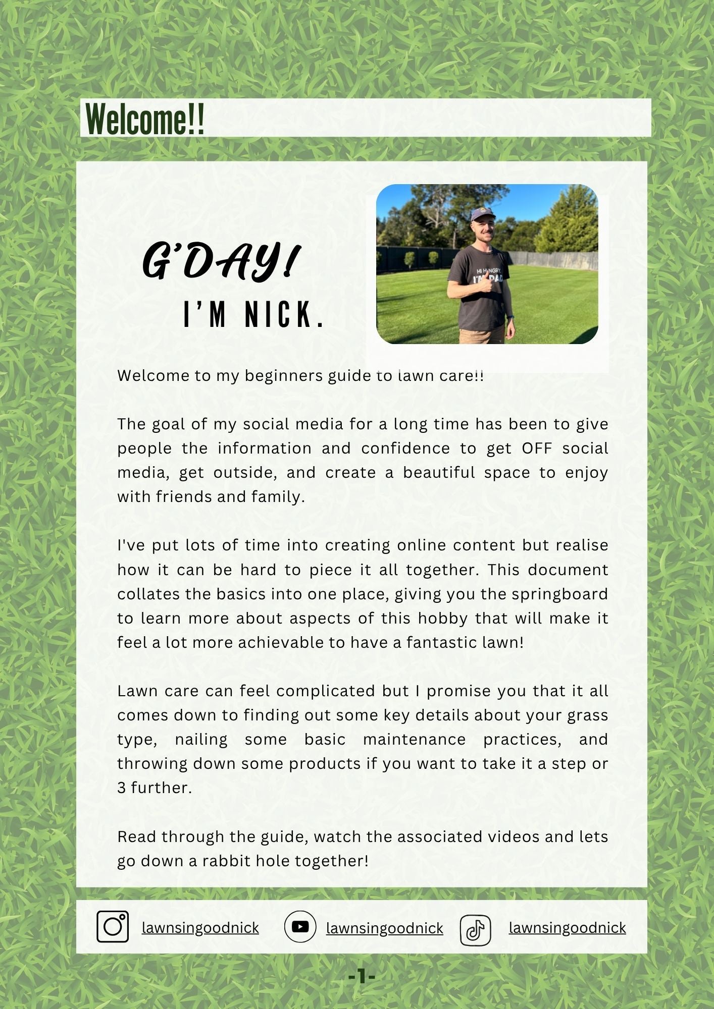 FREE Beginners guide to lawn care